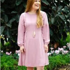 Matilda Jane Turn On The Charm Dusty Pink Swiss Dot Crochet Detail Medium